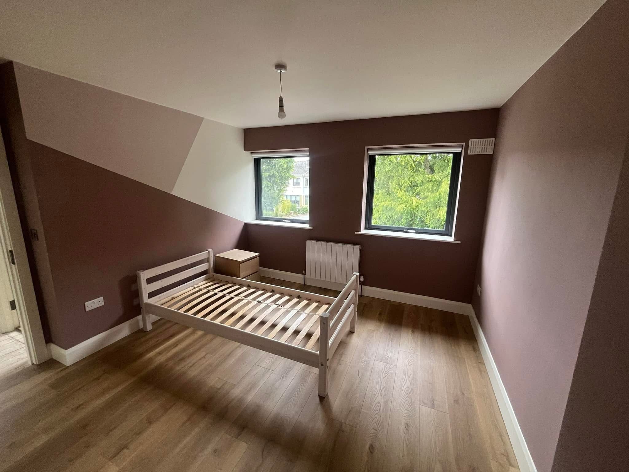 Bedroom painted in pastel tone